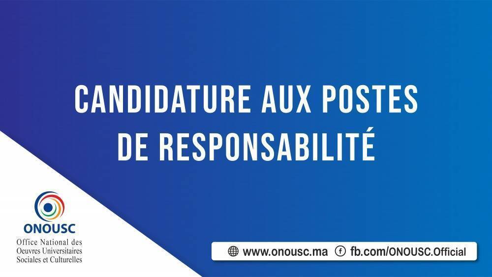 CANDIDATURE POUR OCCUPER DES POSTES DE RESPONSABILITÉ